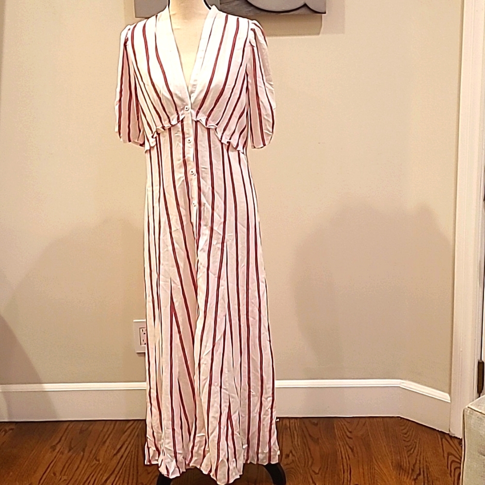 Chelsea  & Violet Red striped cotton maxi dress.
